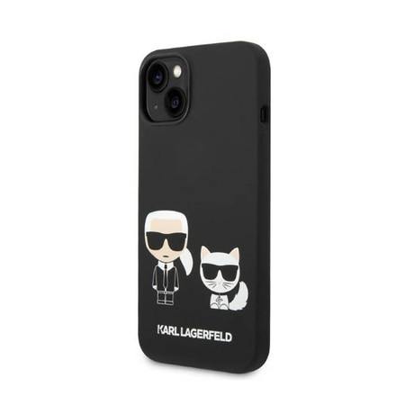 Karl Lagerfeld Liquid Silicone Karl & Choupette MagSafe - Etui iPhone 14 Plus (czarny) (KLHMP14MSSKCK)