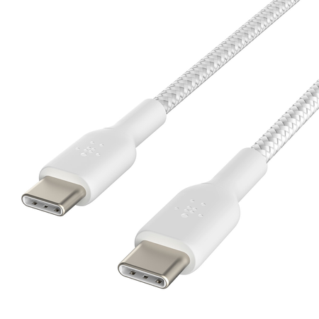 Belkin Kabel w oplocie USB-C na USB-C 60W, 0,15 m, biały (CAB004BT0MWH)