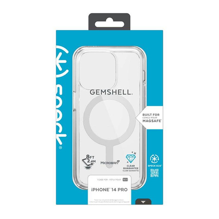 Speck Gemshell + MagSafe - Etui do iPhone 14 Pro z połowką MICROBAN (Clear) (150160-5085)