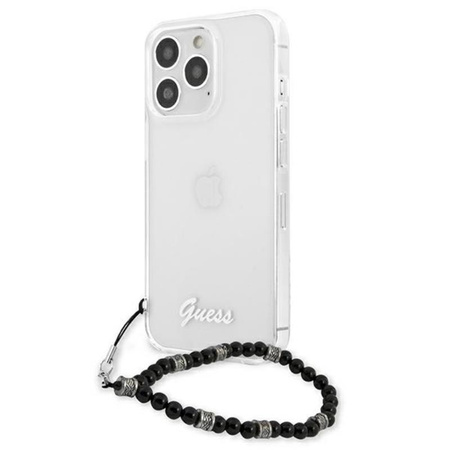 Guess Black Pearl Strap - Etui iPhone 13 Pro (przezroczysty) (GUHCP13LKPSBK)