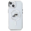 Karl Lagerfeld IML Metal Karl & Choupette Head MagSafe - Etui iPhone 15 (biały) (KLHMP15SHLSKCH)