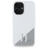Karl Lagerfeld Silicone Shadow Metal Initial MagSafe - Etui iPhone 16 (biały) (KLHMP16SSCMKMPCH)