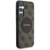Guess 4G Round Patch Classic Logo MagSafe - Etui do Samsung Galaxy S25 (brązowy) (GUHMS25SP4PGRSGW)