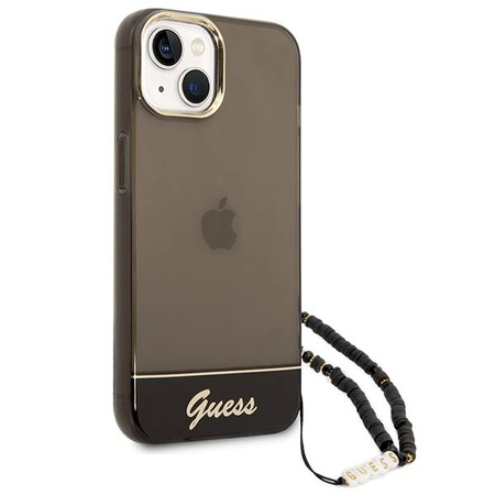 Guess Translucent Pearl Strap - Etui iPhone 14 Plus (czarny) (GUHCP14MHGCOHK)
