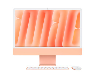 Apple iMac 24" M4 (8 CPU, 8 GPU) 16GB RAM 256GB SSD - Pomarańczowy (Z1E8/NUM/MT) Klawiatura numeryczna Magic Trackpad