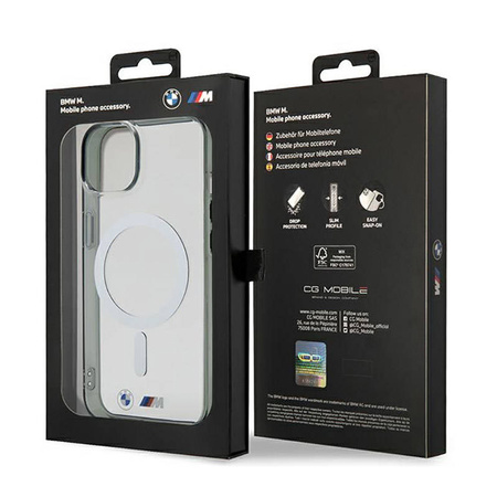 BMW Silver Ring MagSafe - Etui iPhone 14 (Przezroczysty) (BMHMP14SHCRS)