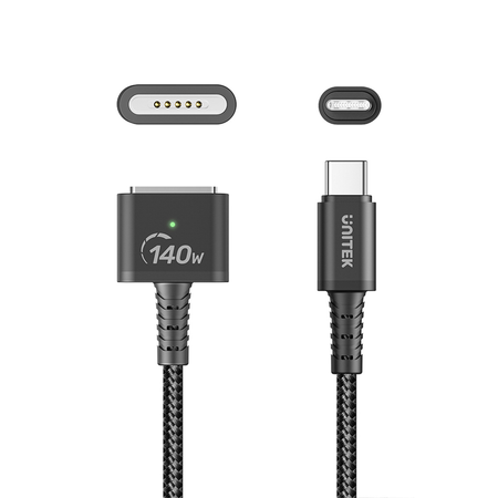 Unitek Kabel zasilający USB-C - MagSafe 3 140W 1 m  - czarny (C14121BK-1M)