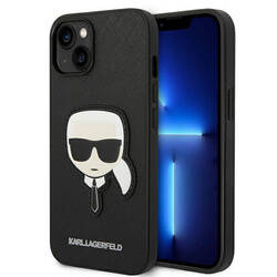 Karl Lagerfeld Saffiano Karl Head Patch Case – Etui iPhone 14 Plus (czarny) (KLHCP14MSAPKHK)