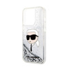 Karl Lagerfeld Liquid Glitter NFT Karl's Head - Etui iPhone 14 Pro Max (srebrny) (KLHCP14XLNKHCH)