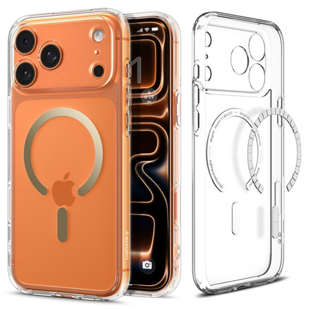Spigen Ultra Hybrid Mag MagSafe - Etui do iPhone 17 Pro (Clear/Gold) (ACS10348)