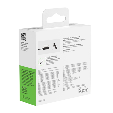 Belkin Ładowarka magnetyczna, Qi2 15W, rozkładana, zasilacz 20W, czarna (WIA011KQBK)