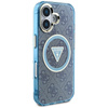 Guess IML Metal Glitter 4G Circle Triangle MagSafe - Etui do iPhone 16 (niebieski) (GUHMP16SHG4PRTGB)