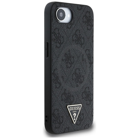 Guess 4G Ring Triangle Logo MagSafe - Etui do iPhone 16e (czarny) (GUHMPSE4P4TDPK)