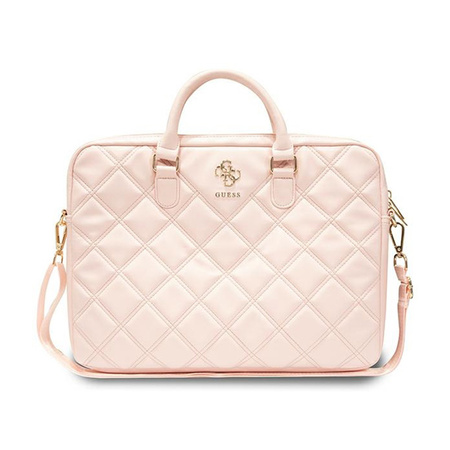 Guess Quilted 4G Computer Bag - Torba na notebooka 15" / 16" (różowy) (GUCB15ZPSQSSGP)