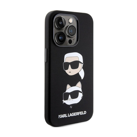 Karl Lagerfeld Silicone Karl & Choupette Heads - Etui iPhone 15 Pro (czarny) (KLHCP15LSDHKCNK)
