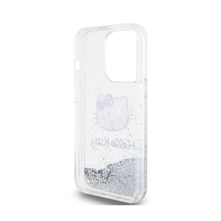 Hello Kitty Liquid Glitter Charms Kitty Head - Etui iPhone 14 Pro Max (srebrny) (HKHCP14XLIKHET)