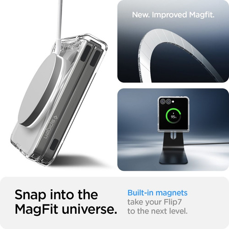 Spigen Airskin Mag MagSafe - Etui do Samsung Galaxy Z Flip 7 (Clear/White) (ACS09556)