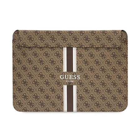 Guess 4G Printed Stripes Computer Sleeve - Etui na notebooka 14" (Brązowy) (GUCS14P4RPSW)