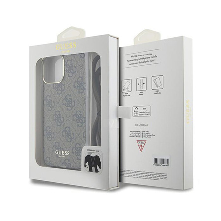 Guess Crossbody Cord 4G Print - Etui iPhone 15 Pro (brązowy) (GUHCP15LHC4SEW)