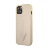 Guess Saffiano Triangle Logo Case – Etui iPhone 13 mini (beżowy) (GUHCP13SPSATLE)