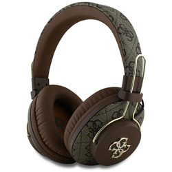 Guess Metal 4G Logo - Bezprzewodowe słuchawki nauszne Bluetooth ENC (brązowy) (GUBHS72P4FC4MW)