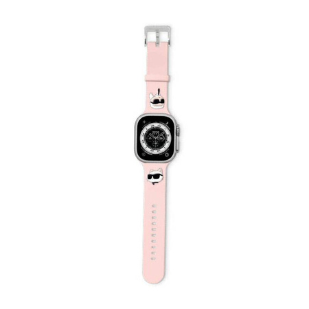 Karl Lagerfeld 3D Rubber Karl & Choupette Heads NFT - Pasek do Apple Watch 38/40/41 mm (różowy) (KLAWMSLKCNP)