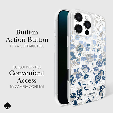 Kate Spade New York Protective Gems MagSafe - Etui iPhone 16 Pro Max (Flowerbed Blue) (KS054464)