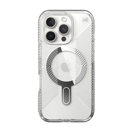 Speck Presidio Perfect-Clear Grip ClickLock & MagSafe - Etui iPhone 16 Pro (Clear / Chrome Finish / Serene Silver) (150704-3199)