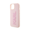 Karl Lagerfeld 3D Rubber Glitter Logo - Etui iPhone 15 Plus (różowy) (KLHCP15M3DMBKCP)