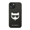 Karl Lagerfeld Saffiano Choupette Head Patch Case - Etui iPhone 14 Plus (czarny) (KLHCP14MSAPCHK)