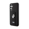 Karl Lagerfeld Gripstand Saffiano Karl & Choupette Pins - Etui Samsung Galaxy S23 FE (czarny) (KLHCS23FEGSAKCPK)