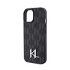 Karl Lagerfeld Leather Monogram Hot Stamp Metal Logo - Etui iPhone 15 (czarny) (KLHCP15SPKLPKLK)