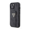 Guess Grip Stand 4G Triangle Strass Logo - Etui iPhone 15 (czarny) (GUHCP15SPGS4TDK)