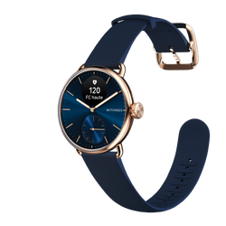 Withings Scanwatch 2 - zegarek z funkcją EKG, pomiarem pulsu i SPO2 oraz mierzeniem aktywności fizycznej i snu (38mm, blue rose gold) (HWA10-model 6-All-Int)