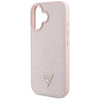 Guess Grained Hot Stamp Peony Triangle Logo MagSafe - Etui do iPhone 16 (różowy) (GUHMP16SPGBTMP)