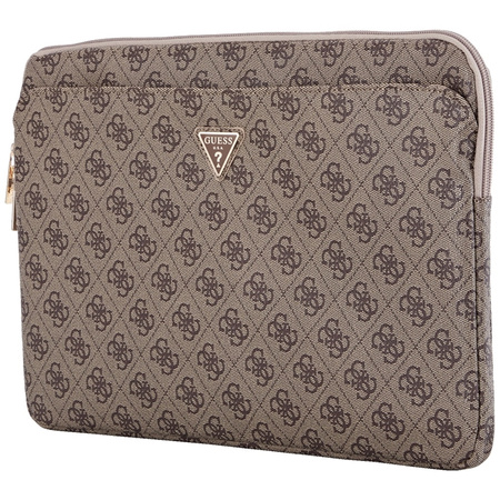 Guess 4G Zipper Pocket Triangle Logo Sleeve - Etui na notebooka 14" (brązowy) (GUCS14ZP4DPTW)