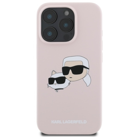 Karl Lagerfeld Silicone Double Heads Print MagSafe - Etui iPhone 16 Pro Max (różowy) (KLHMP16XSKCHPPLP)