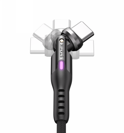 Statik PowerPivot Pro - kabel USB-C - USB-C/USB-A 2m, w nylonowym oplocie (black) (PUP-0455-6FT-CC)