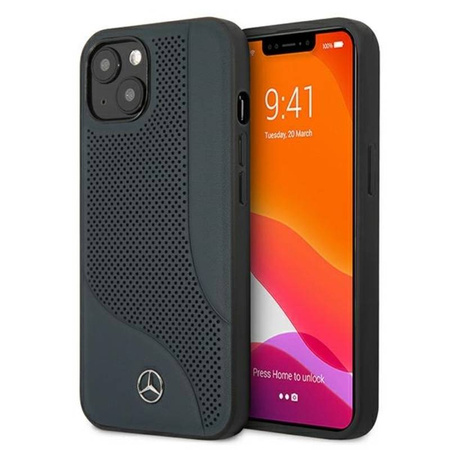 Mercedes Leather Perforated Area - Etui iPhone 13 mini (granatowy) (MEHCP13SCDONA)