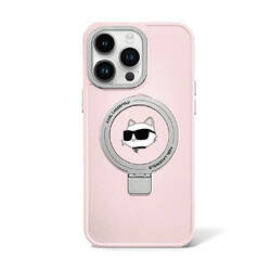 Karl Lagerfeld Ring Stand Choupette Head MagSafe - Etui iPhone 15 Pro Max (różowy) (KLHMP15XHMRSCHP)