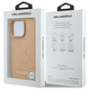 Karl Lagerfeld Leather Monogram Metal Logo MagSafe - Etui iPhone 16 Pro (beżowy) (KLHMP16LPKHPORPE)
