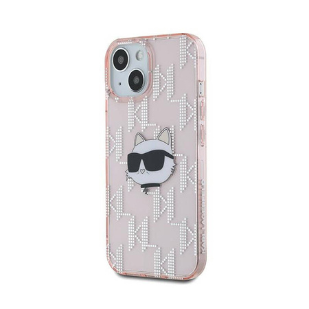 Karl Lagerfeld IML Choupette Head & Monogram - Etui iPhone 15 / 14 / 13 (różowy) (KLHCP15SHKLPCHP)