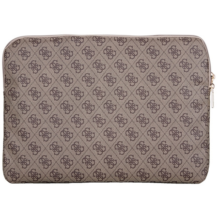 Guess 4G Zipper Pocket Triangle Logo Sleeve - Etui na notebooka 14" (brązowy) (GUCS14ZP4DPTW)