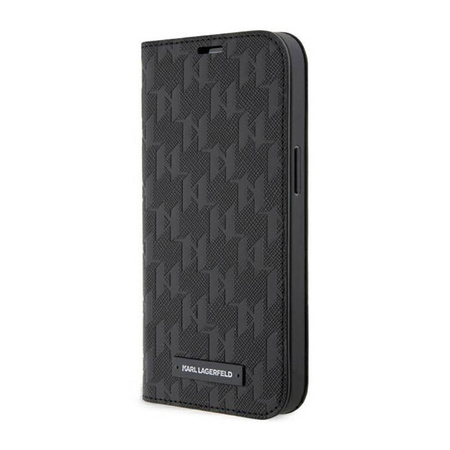 Karl Lagerfeld Booktype Saffiano Monogram - Etui iPhone 14 Pro (Czarny) (KLBKP14LSAKLHPK)