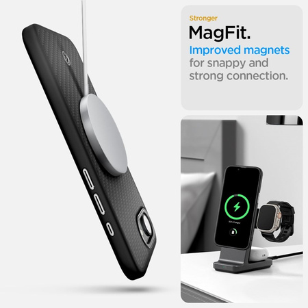 Spigen Enzo Aramid Mag MagSafe - Etui do iPhone 16e (Czarny) (ACS09153)
