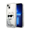 Karl Lagerfeld Liquid Glitter NFT Choupette Head - Etui iPhone 14 Plus (srebrny) (KLHCP14MLNCHCS)