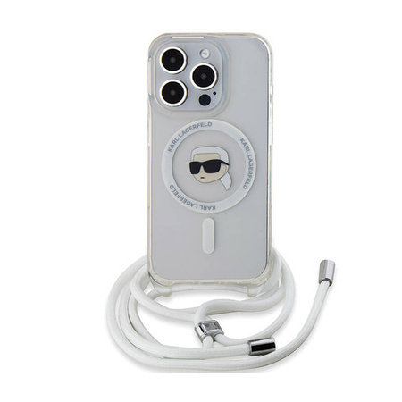 Karl Lagerfeld Crossbody IML Karl Head MagSafe - Etui iPhone 15 Pro (przezroczysty) (KLHMP15LHCKHNT)