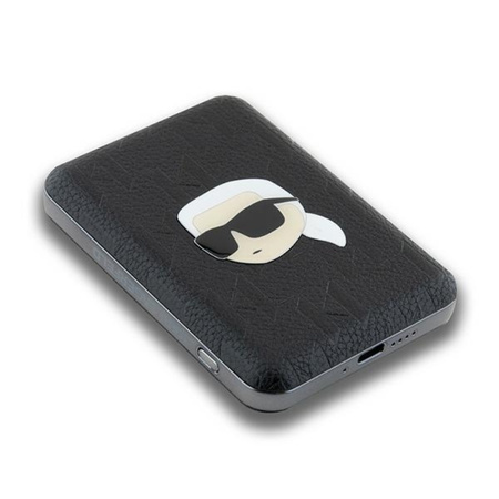 Karl Lagerfeld Karl Head Pin MagSafe - Power Bank indukcyjny 5000 mAh 15W (czarny) (KLPB5FPGKSKIHK)