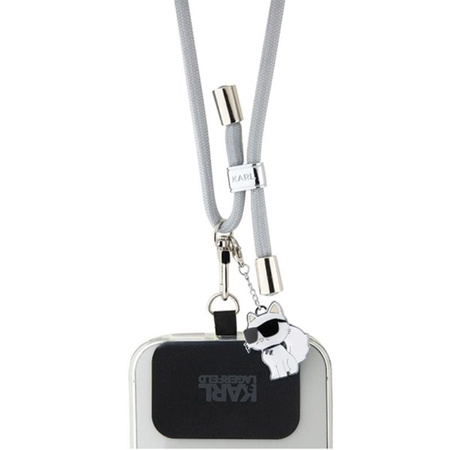 Karl Lagerfeld CBDY Cord - Uniwersalny pasek / smyczka do telefonu (szary) (KLUCNMSCKIG)