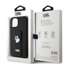 Karl Lagerfeld Gripstand Saffiano Choupette Pins - Etui iPhone 15 (czarny) (KLHCP15SGSACHPK)